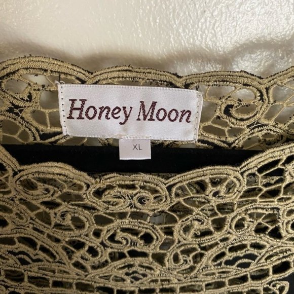 Vintage Honey Moon Short Sleeve Floral Embroidery Pullover Blouse Top Size XL - Picture 2 of 7